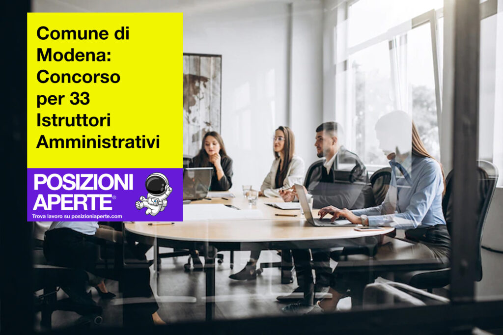 Comune di Modena - concorso per 33 istruttori amministrativi