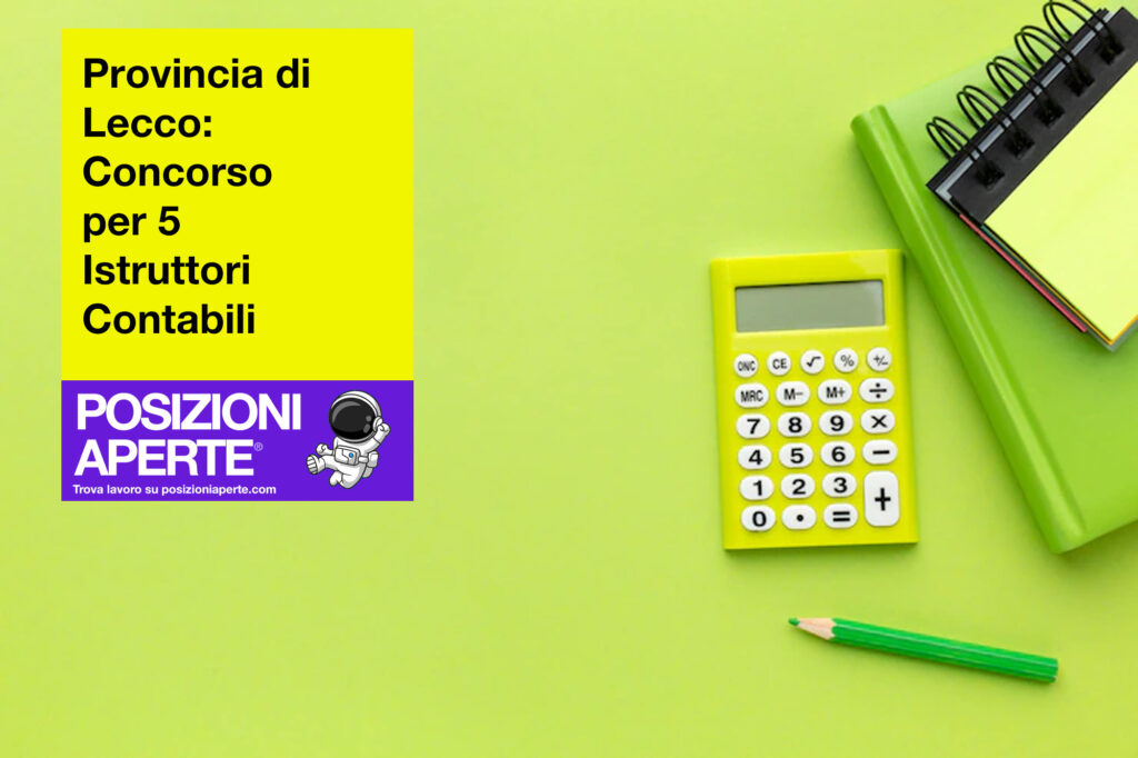 Provincia di Lecco - concorso per 5 istruttori contabili