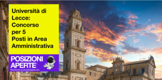 Università di Lecce - concorso per 5 Posti in Area Amministrativa