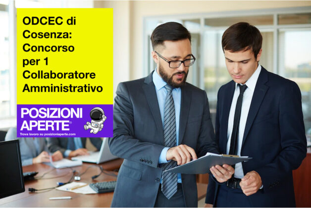 ODCEC Di Cosenza: Concorso Per 1 Collaboratore Amministrativo