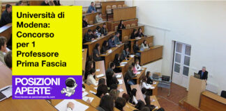 Università di Modena - Concorso per 1 Professore Prima Fascia
