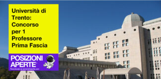 Università di Trento - Concorso per 1 Professore Prima Fascia