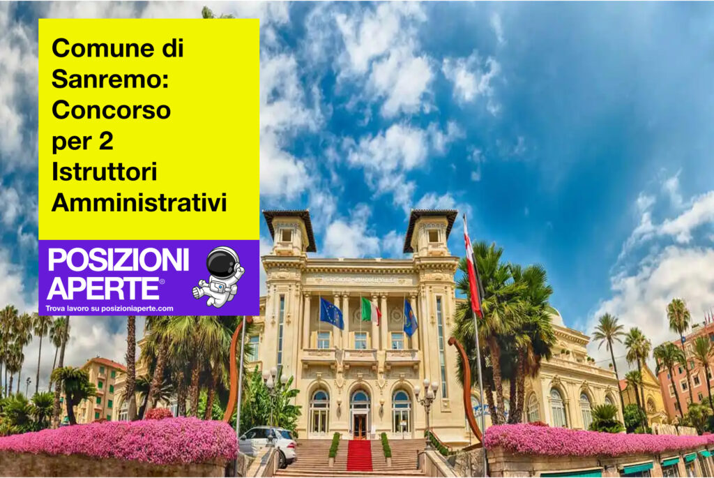 Comune di Sanremo - concorso per 2 istruttori Amministrativi
