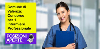Comune di Valenza - concorso per 1 infermiere professionale