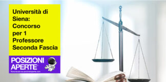 Università di Siena - Concorso per 1 Professore Seconda Fascia
