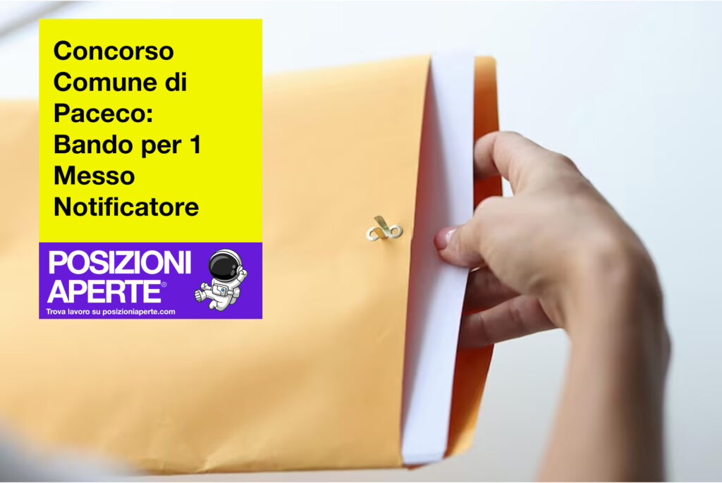 Concorso Comune di Paceco - Bando per 1 Messo Notificatore