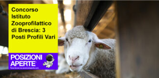 Concorso Istituto Zooprofilattico di Brescia: 3 Posti Profili Vari