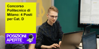 Concorso Politecnico di Milano: 4 Posti per Cat. D